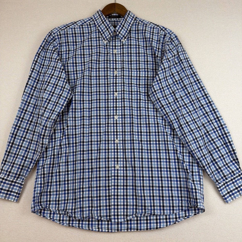 Pendleton Woolen Mills Bridgeport Plaid Button Down Shirt Mens L Blue Preppy